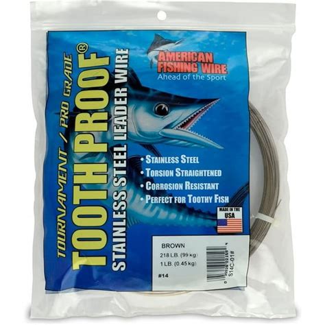 American Fishing Wire Tooth Proof Stainless Steel Leader Wire.